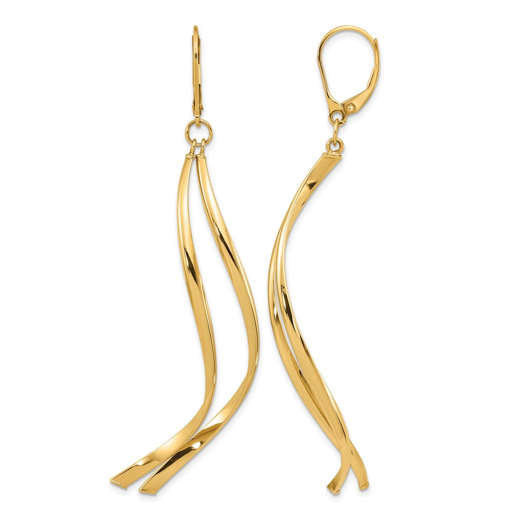14K Polished Leverback Earrings