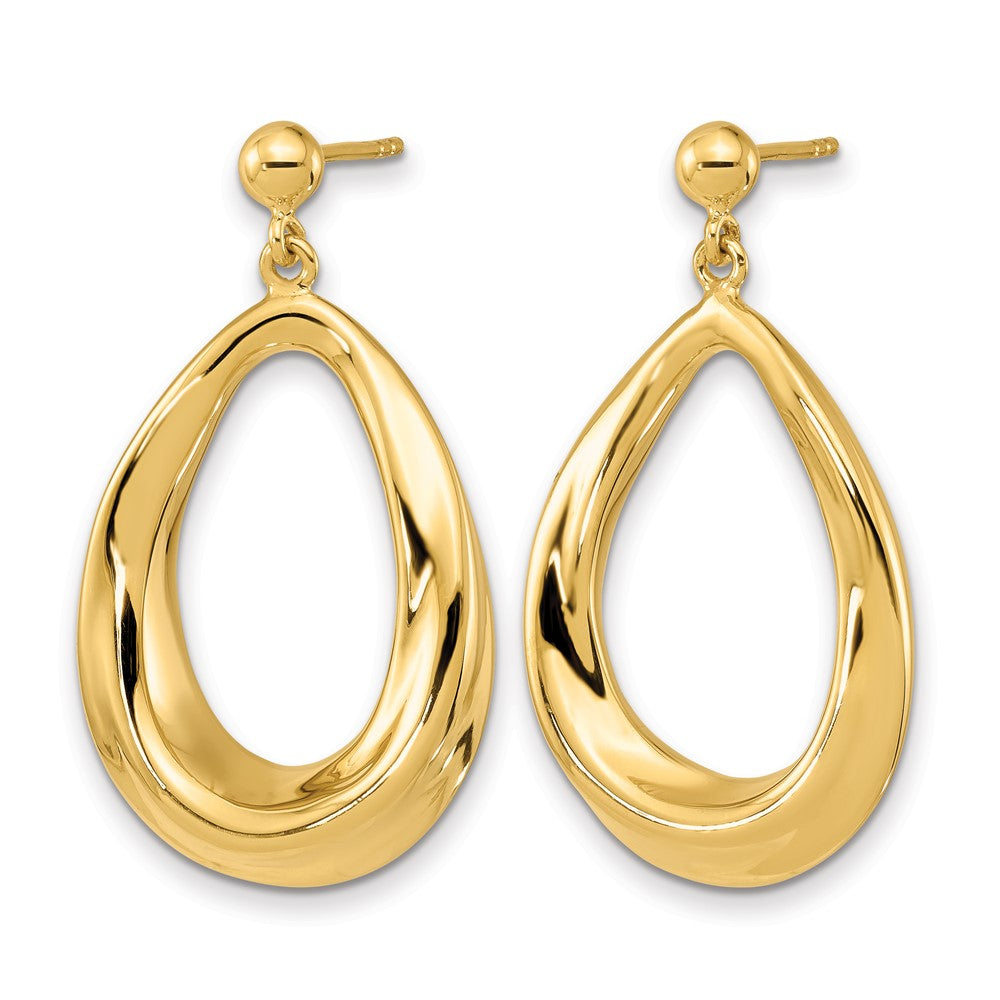 14k Polished Post Dangle Earrings