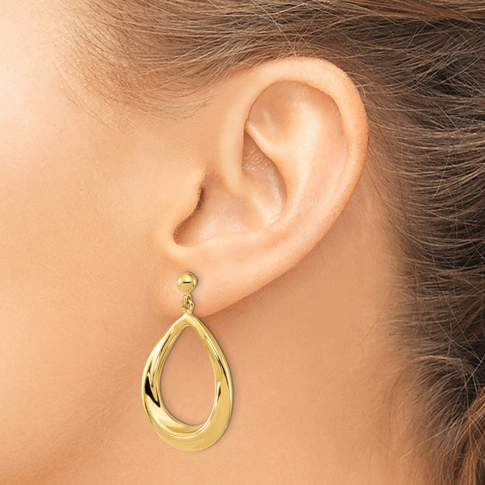 14k Polished Post Dangle Earrings
