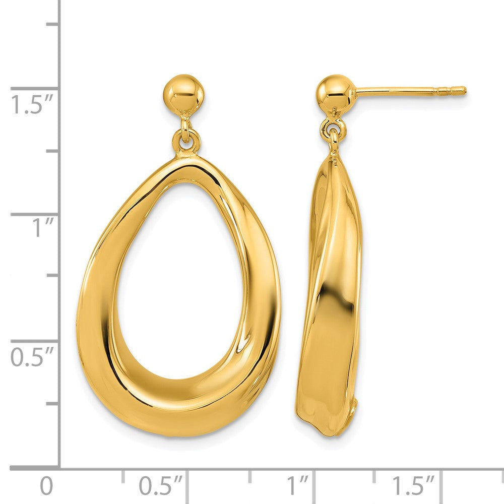14k Polished Post Dangle Earrings