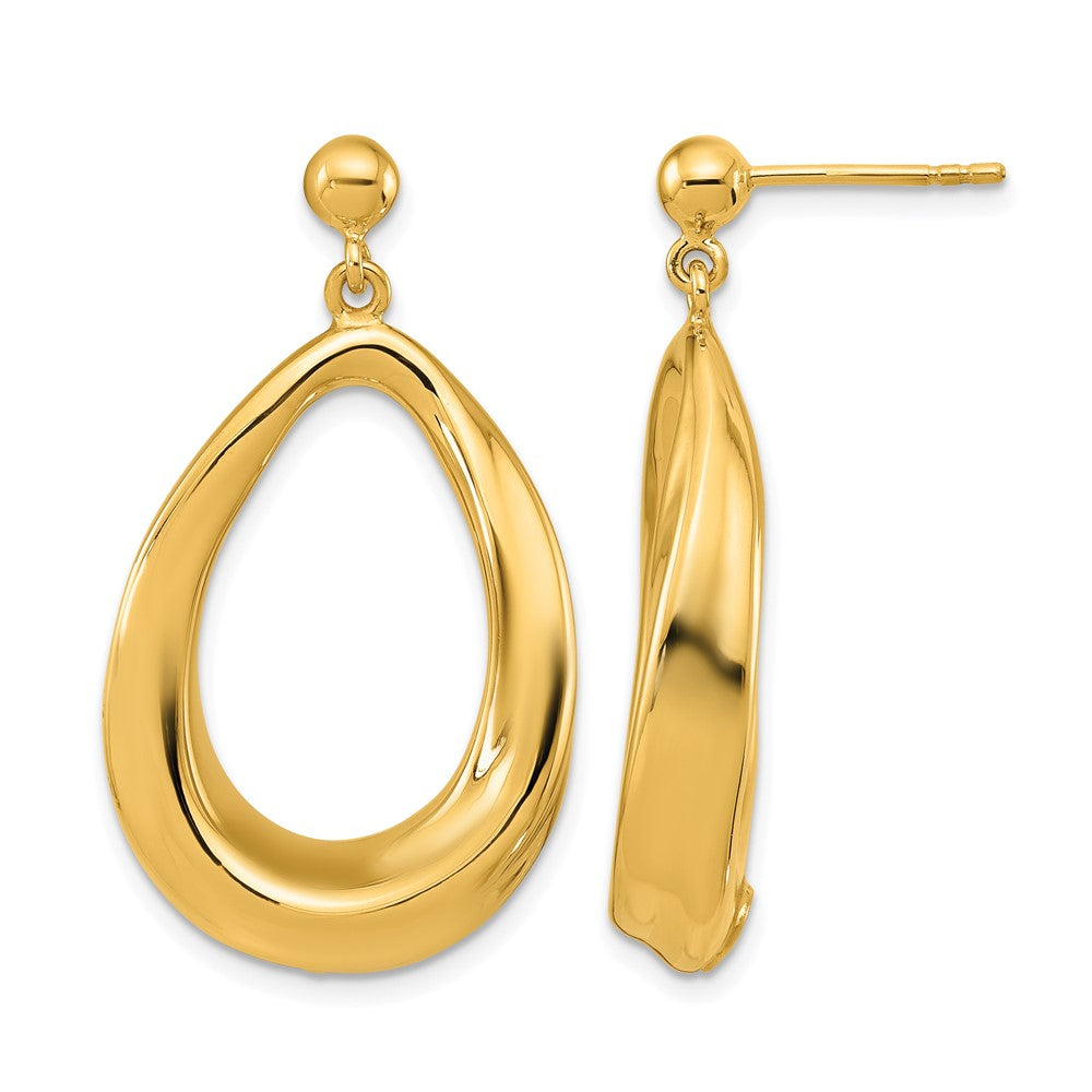 14k Polished Post Dangle Earrings
