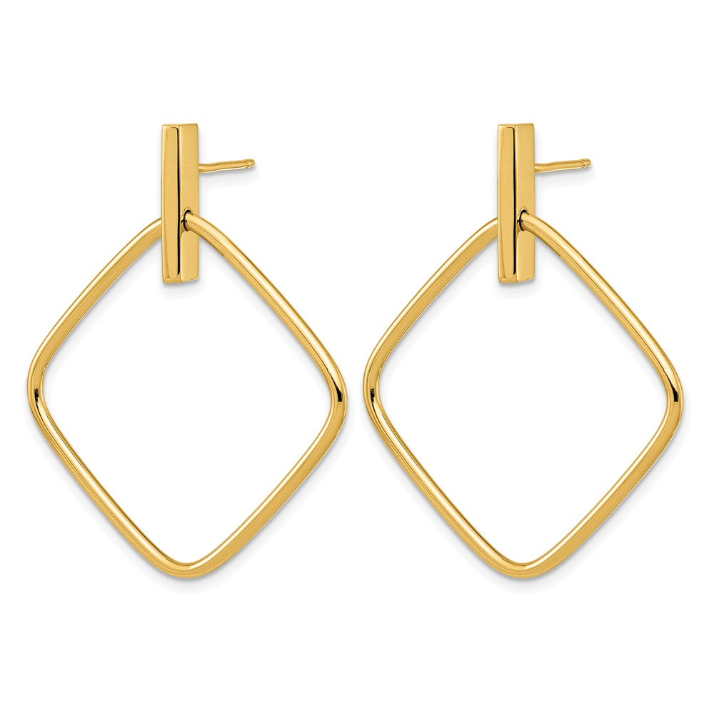 14K Polished Square Post Dangle Earrings