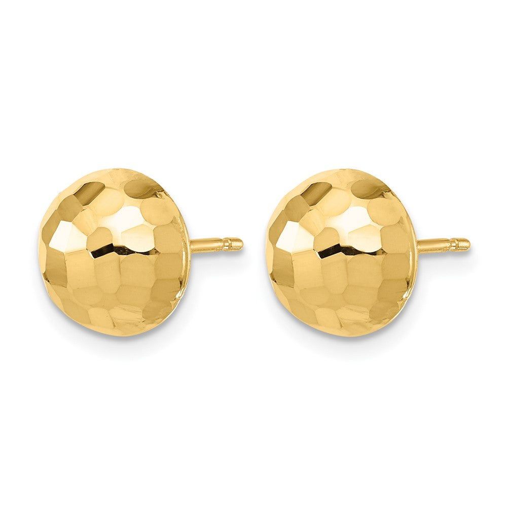 14K Polished D/C 10mm Button Post Earrings