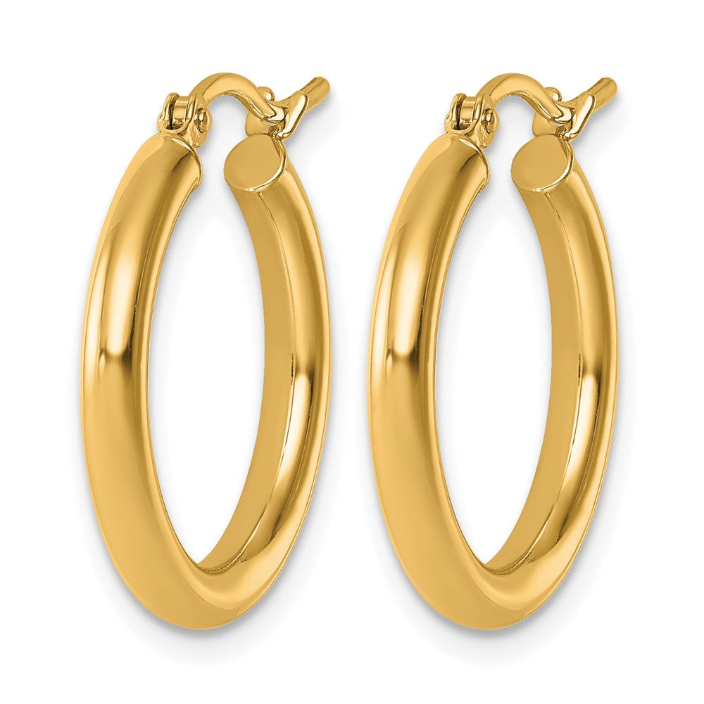 14k Polished 2.5mm Lightweight Tube Hoop Earrings