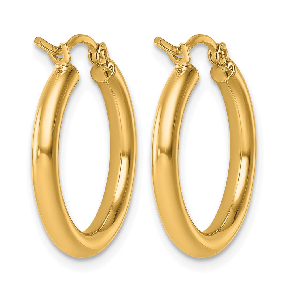 14k Polished 2.5mm Lightweight Tube Hoop Earrings
