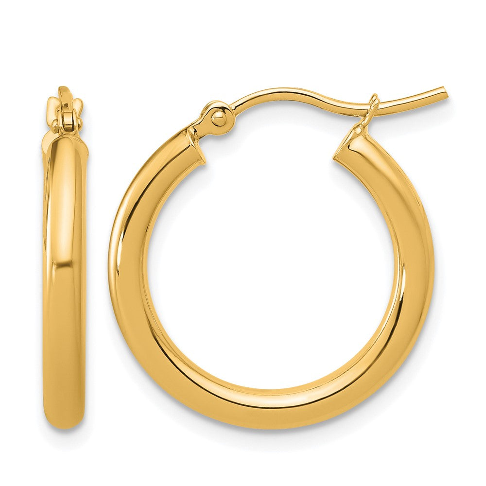 14k Polished 2.5mm Lightweight Tube Hoop Earrings