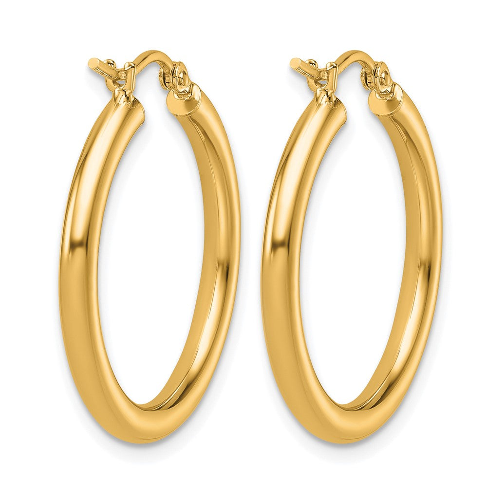 14k Polished 2.5mm Lightweight Tube Hoop Earrings