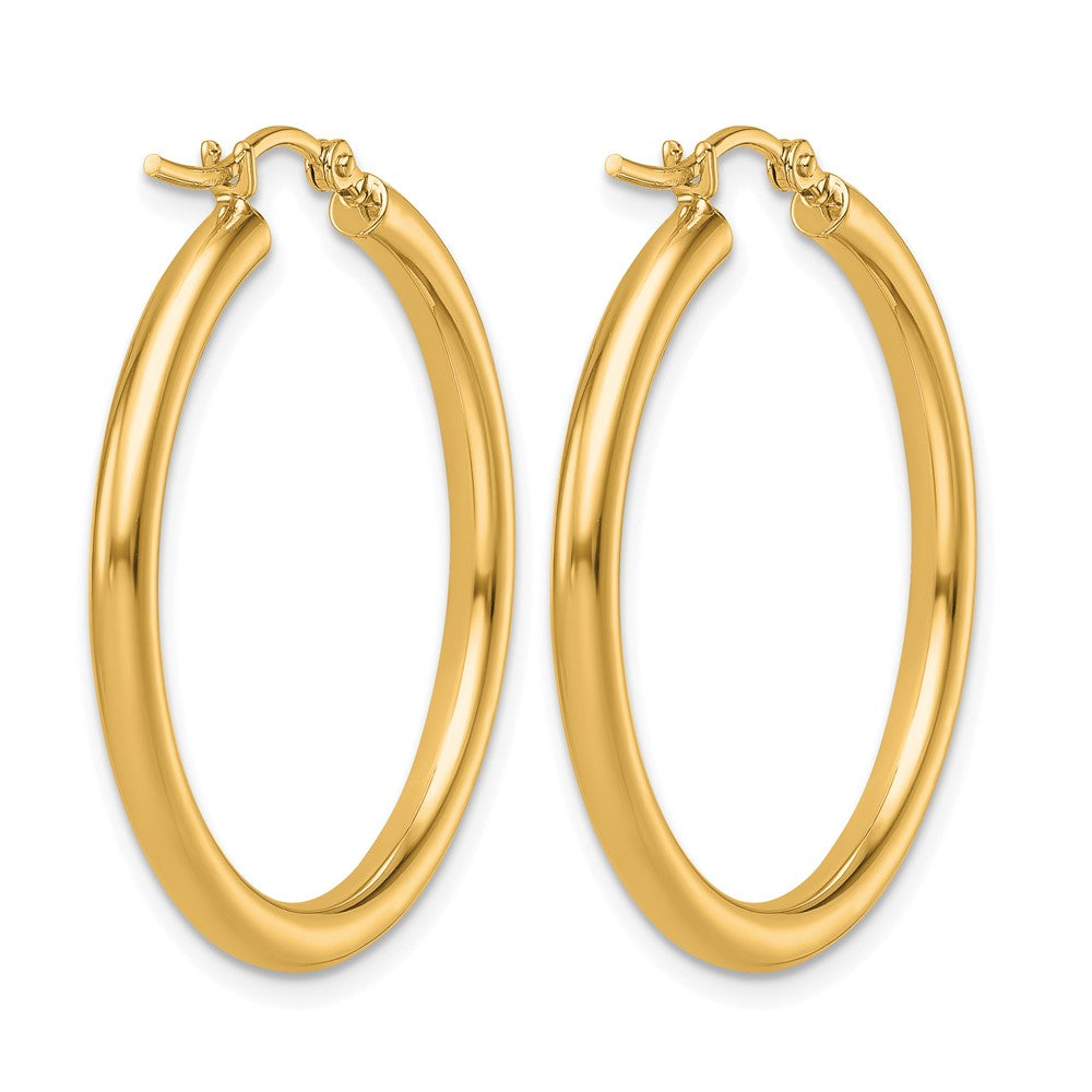 14k Polished 2.5mm Lightweight Tube Hoop Earrings