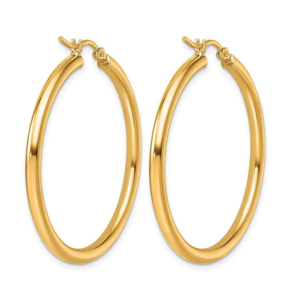 14k Polished 2.5mm Lightweight Tube Hoop Earrings