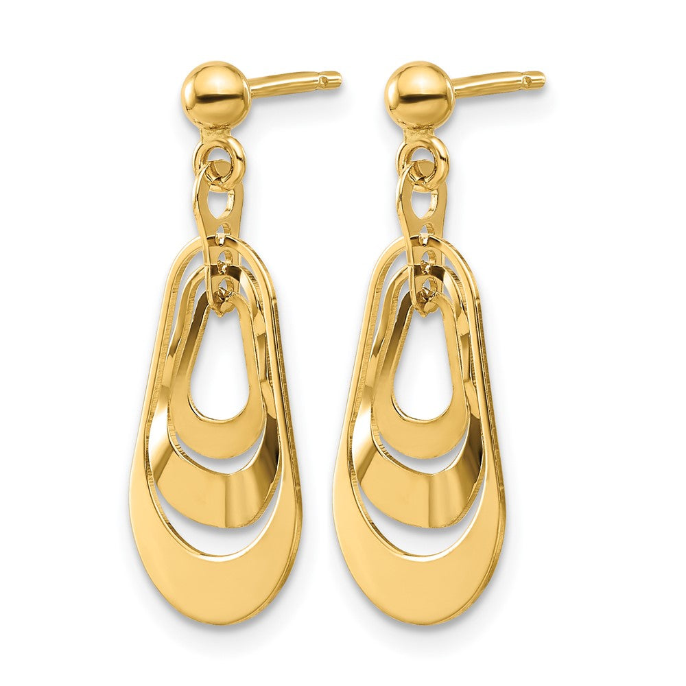 14K Polished Post Dangle Earrings