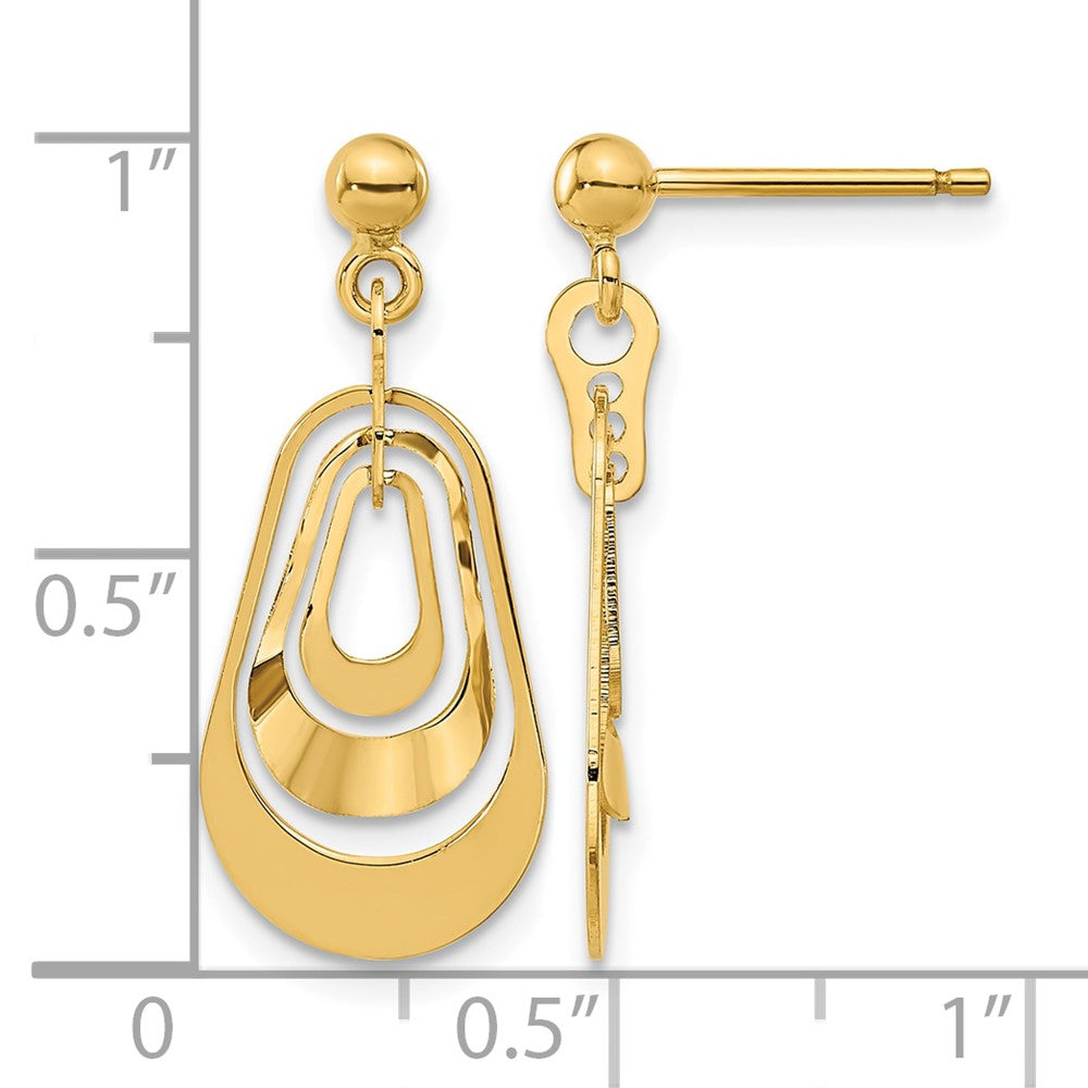 14K Polished Post Dangle Earrings