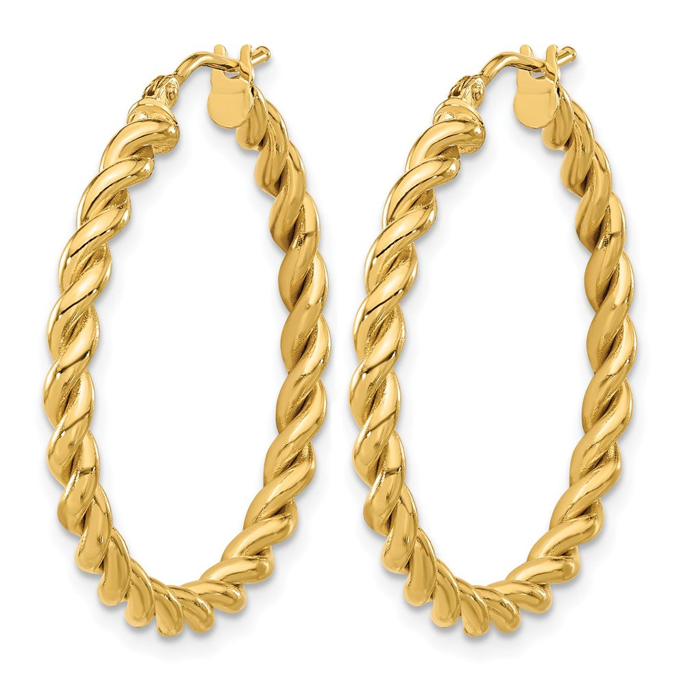 14K Polished Twist Hoop Earrings
