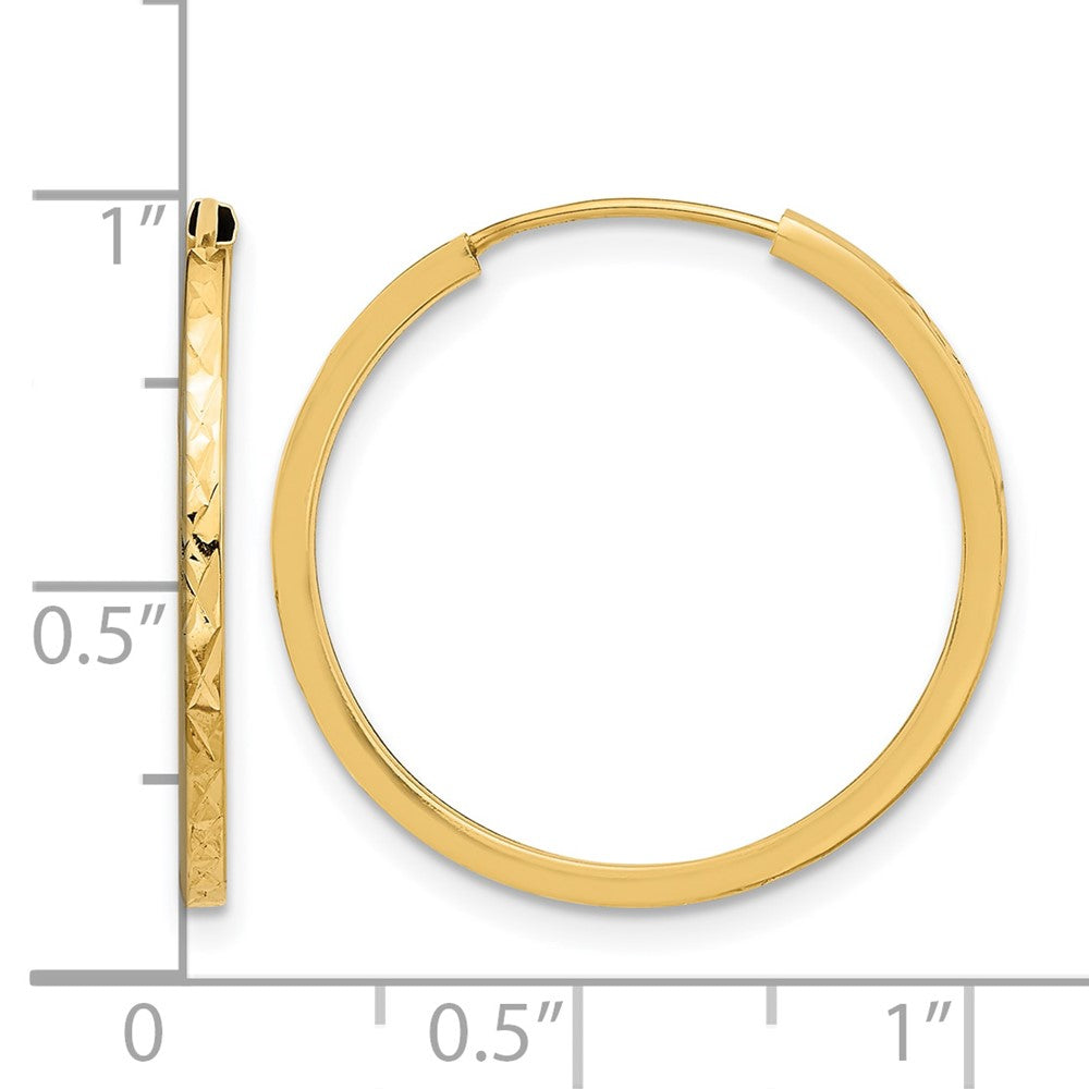 14K 1.50mm Diamond-cut Endless Hoop Earrings
