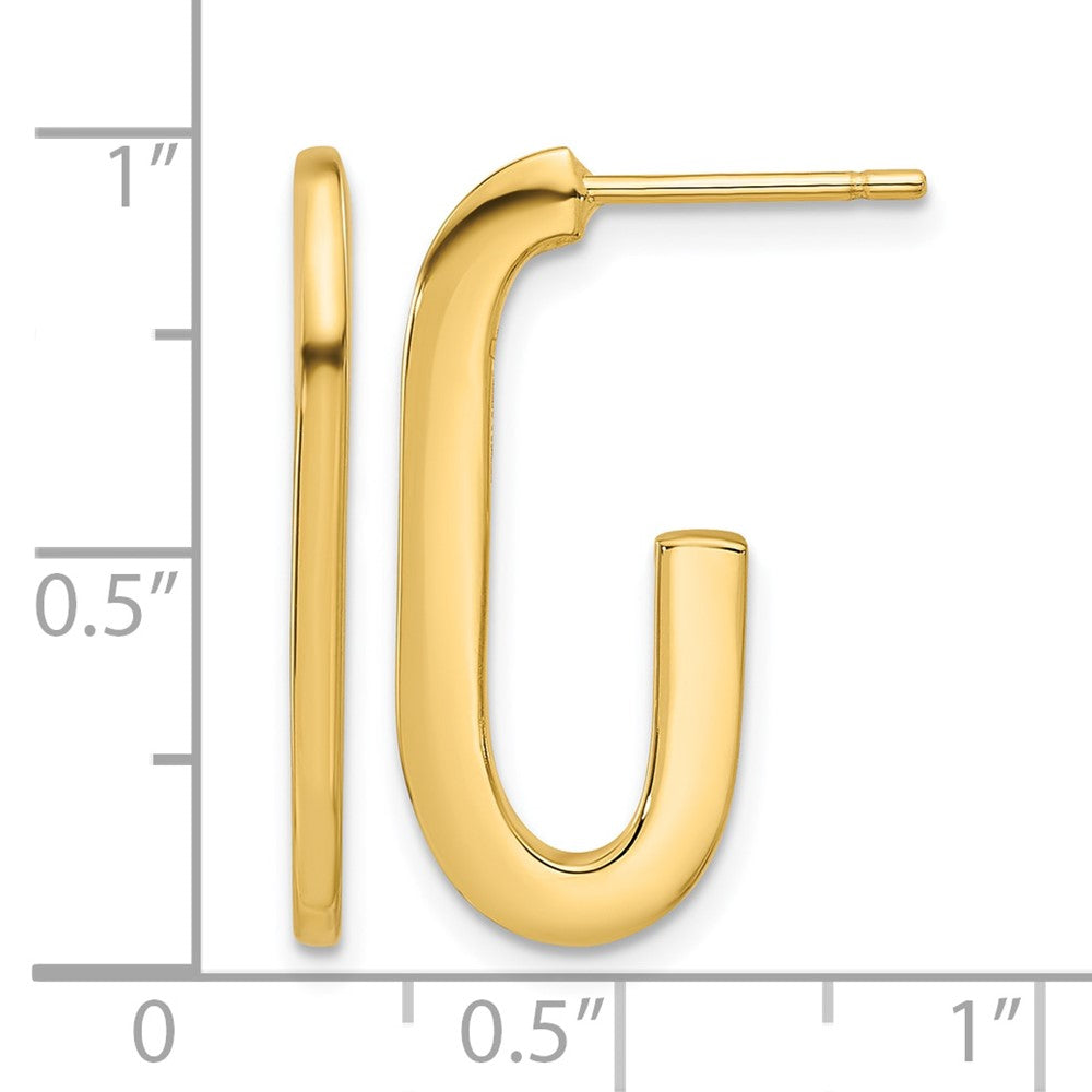14K Polished Modern J-Hoop Earrings