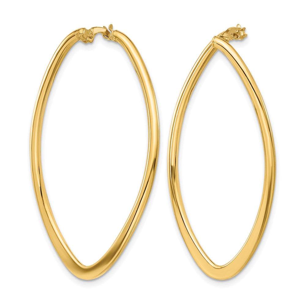 14K Polished Oval Hoop Earrings