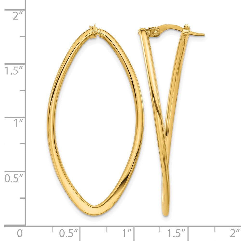14K Polished Oval Hoop Earrings