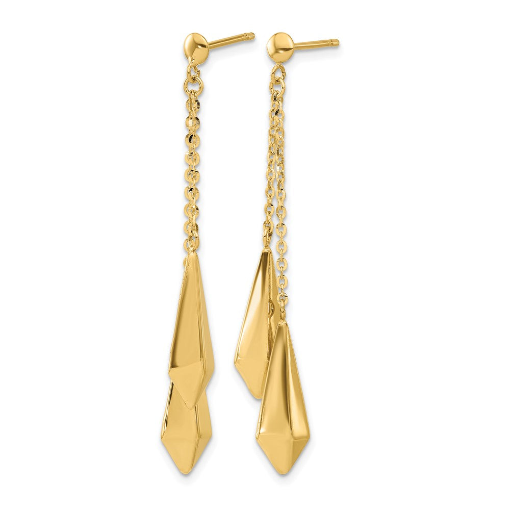 14K Polished Post Dangle Earrings
