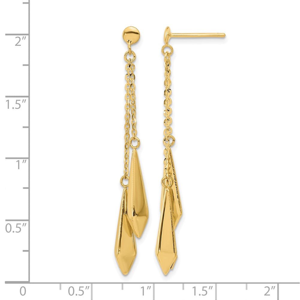 14K Polished Post Dangle Earrings