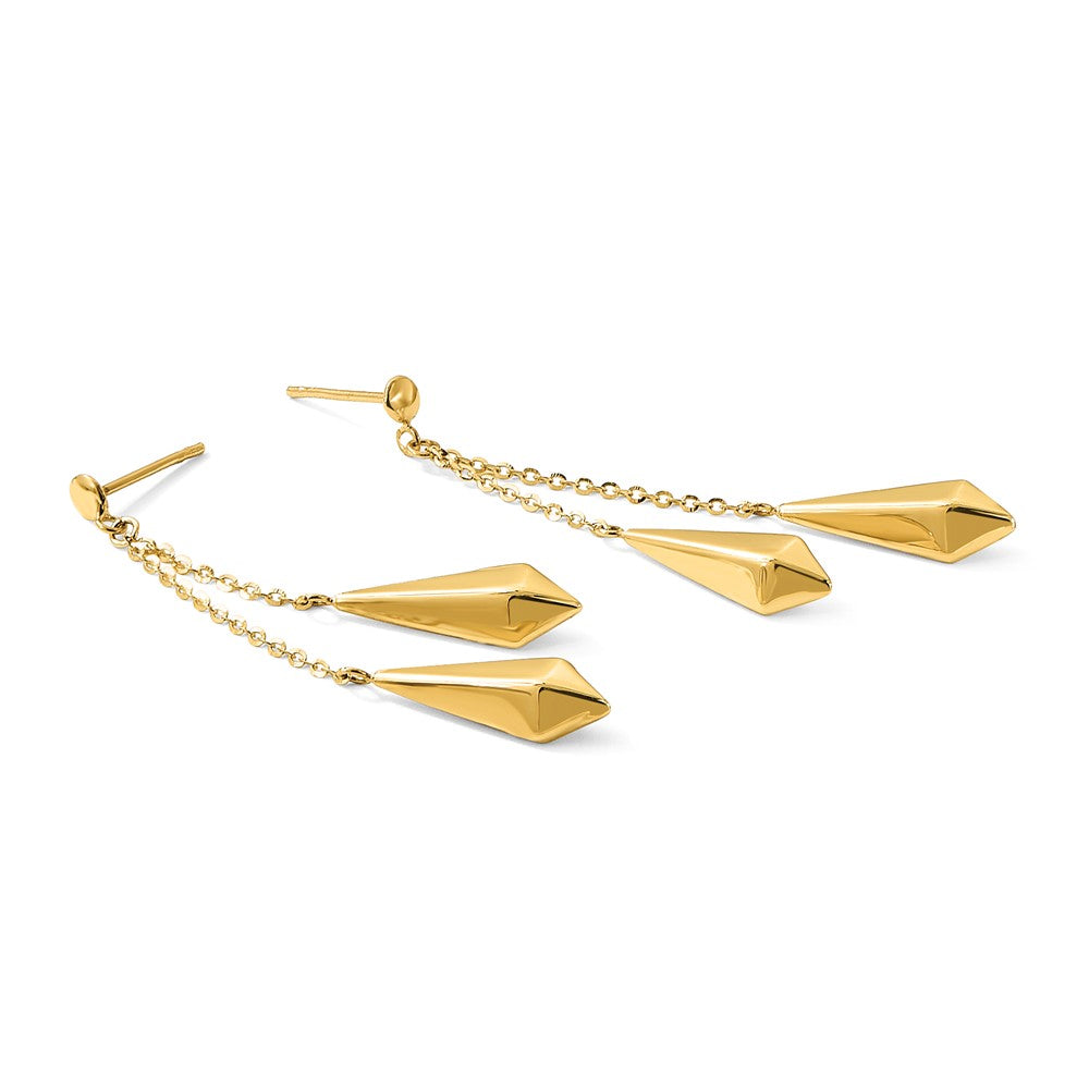 14K Polished Post Dangle Earrings