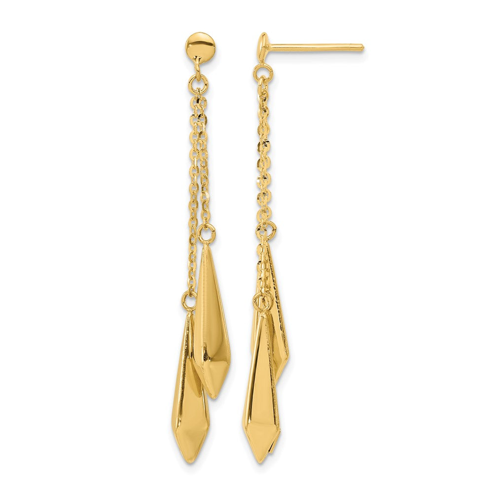 14K Polished Post Dangle Earrings