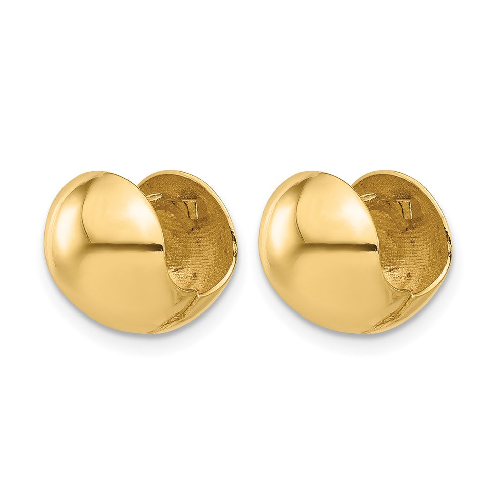 14K Polished Round Huggie Earrings