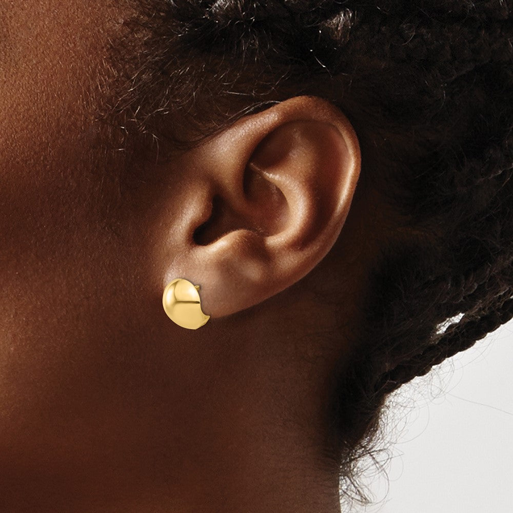 14K Polished Round Huggie Earrings