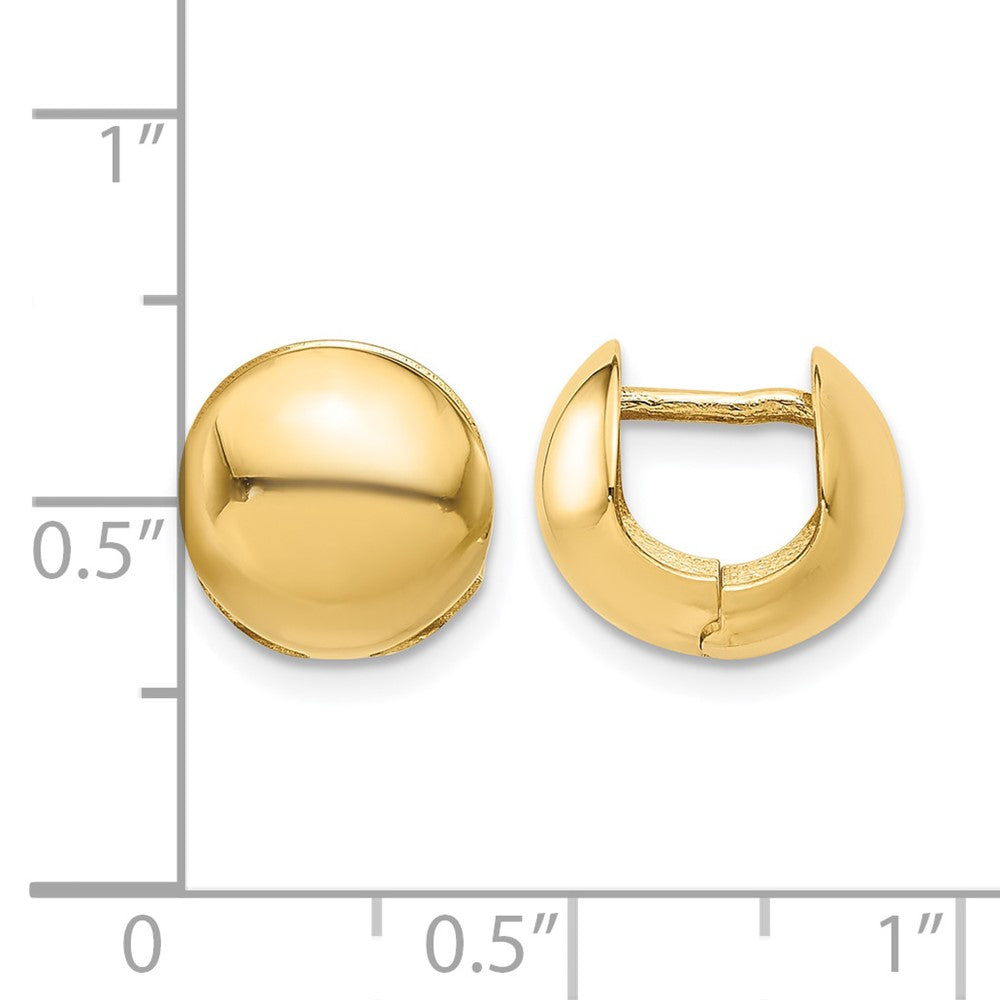 14K Polished Round Huggie Earrings