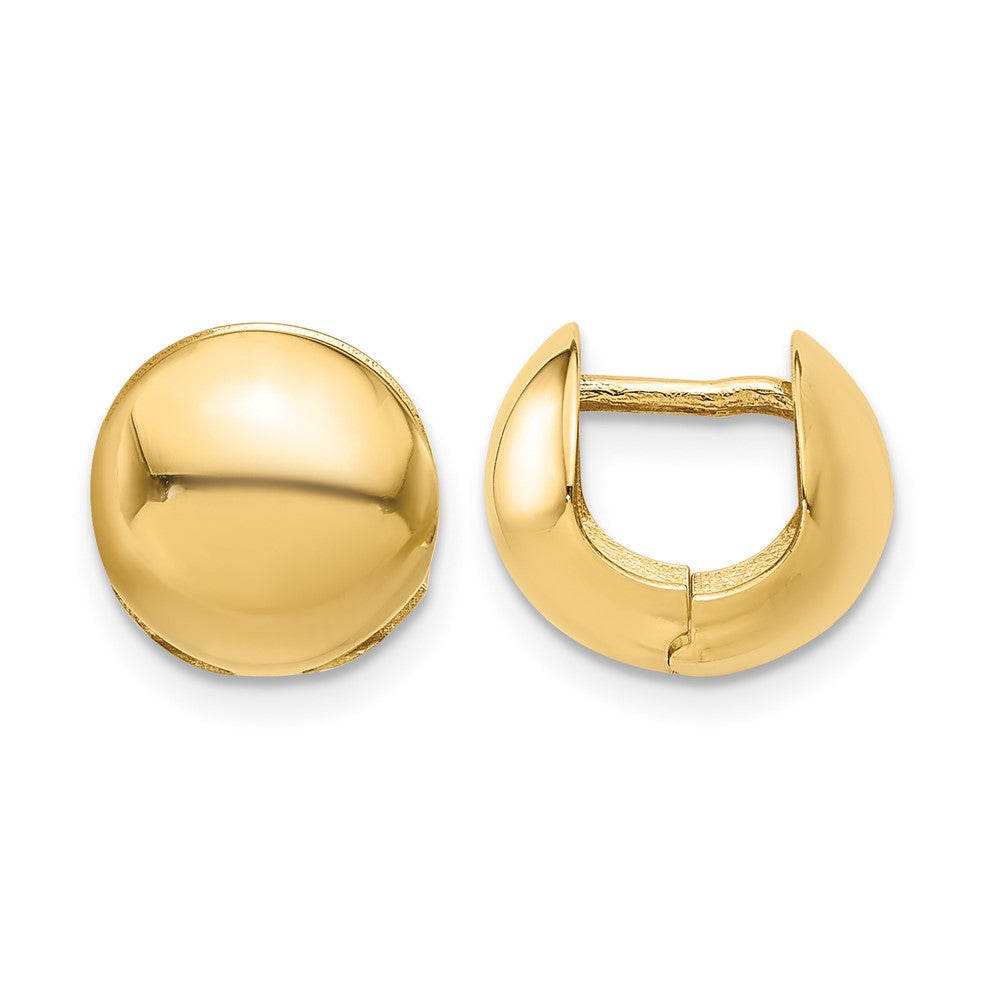 14K Polished Round Huggie Earrings