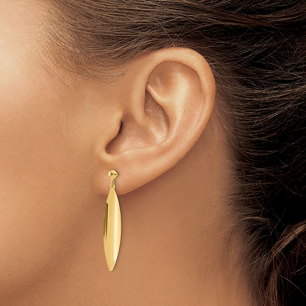 14K Polished Post Dangle Earrings
