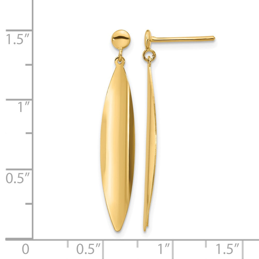 14K Polished Post Dangle Earrings