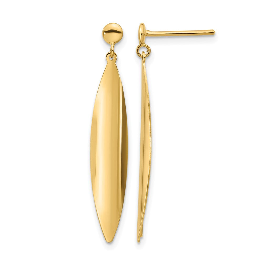 14K Polished Post Dangle Earrings