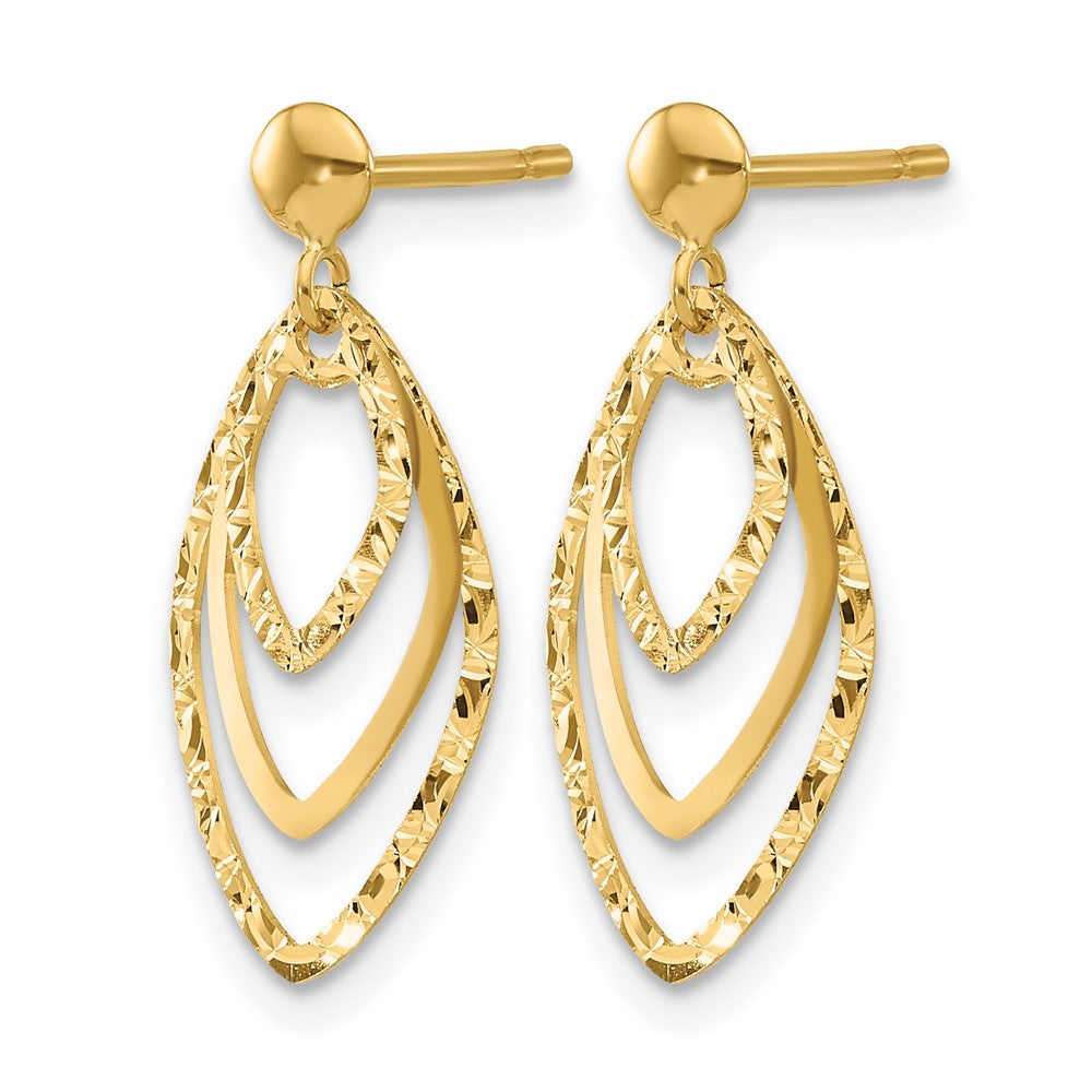14K Polished Post Dangle Earrings