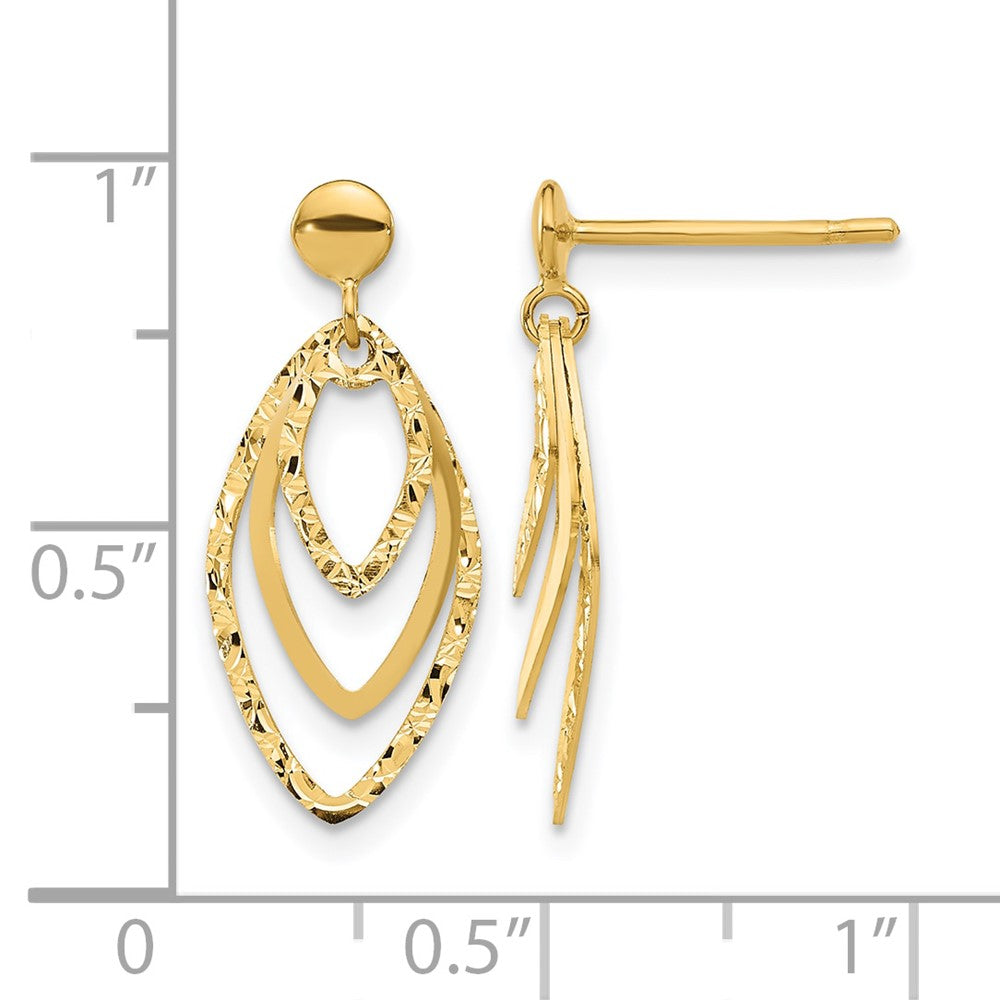 14K Polished Post Dangle Earrings