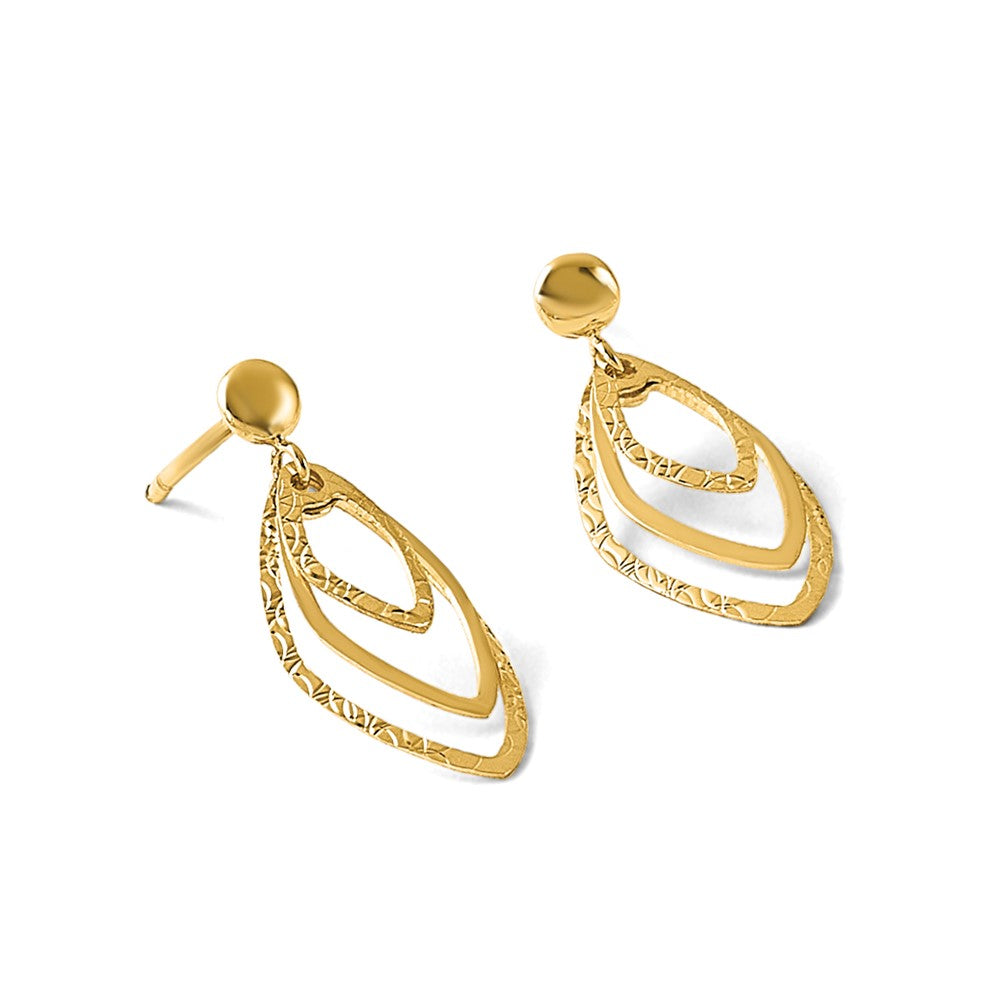 14K Polished Post Dangle Earrings