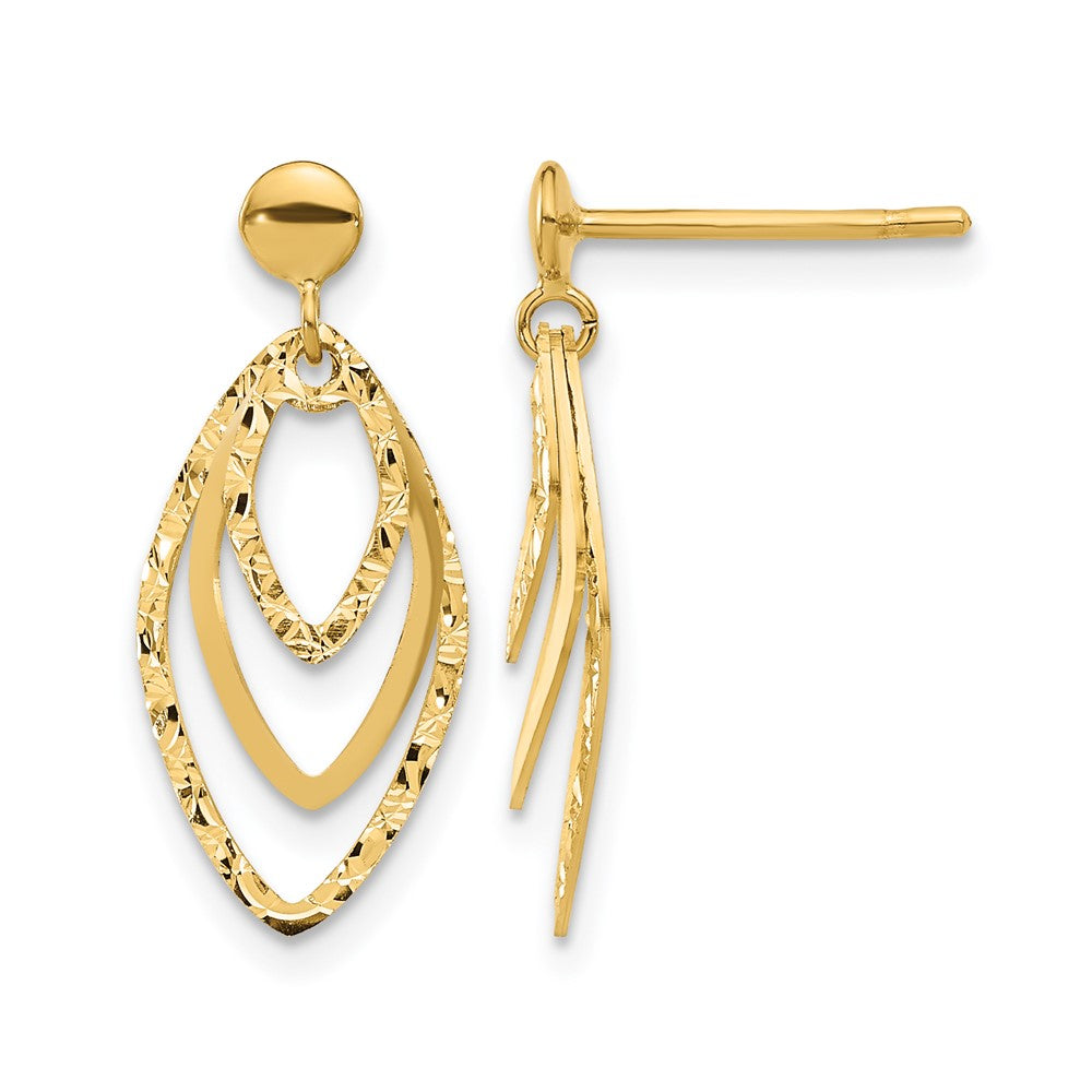 14K Polished Post Dangle Earrings