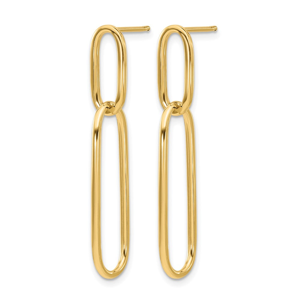 14k Polished Post Drop Earrings