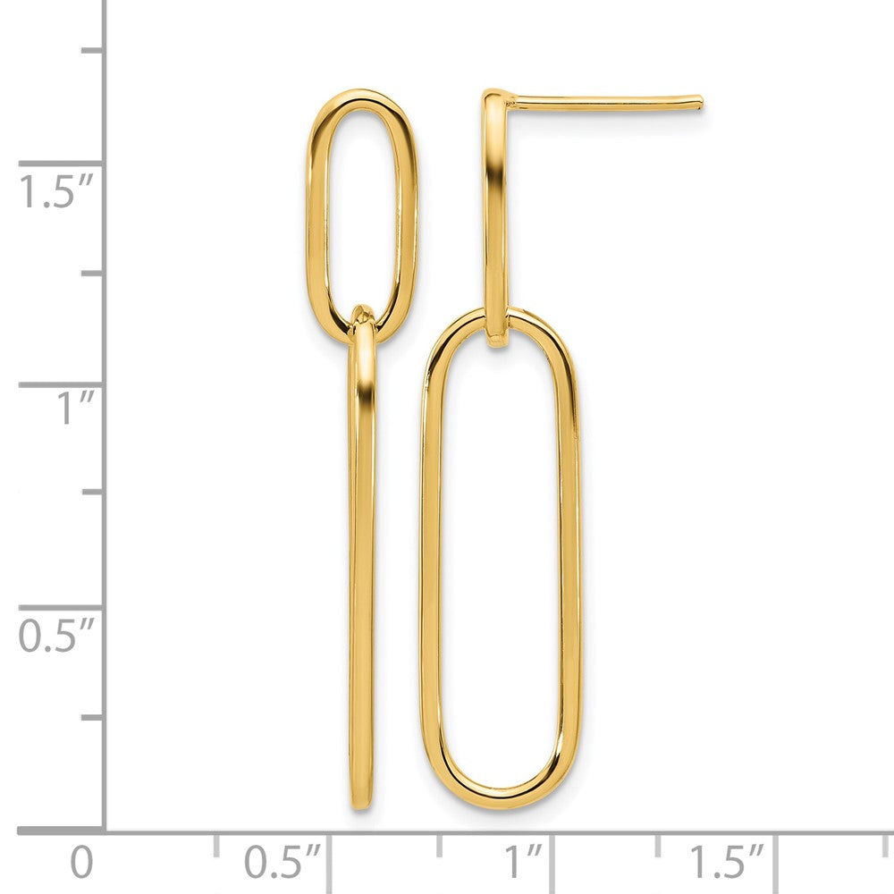 14k Polished Post Drop Earrings