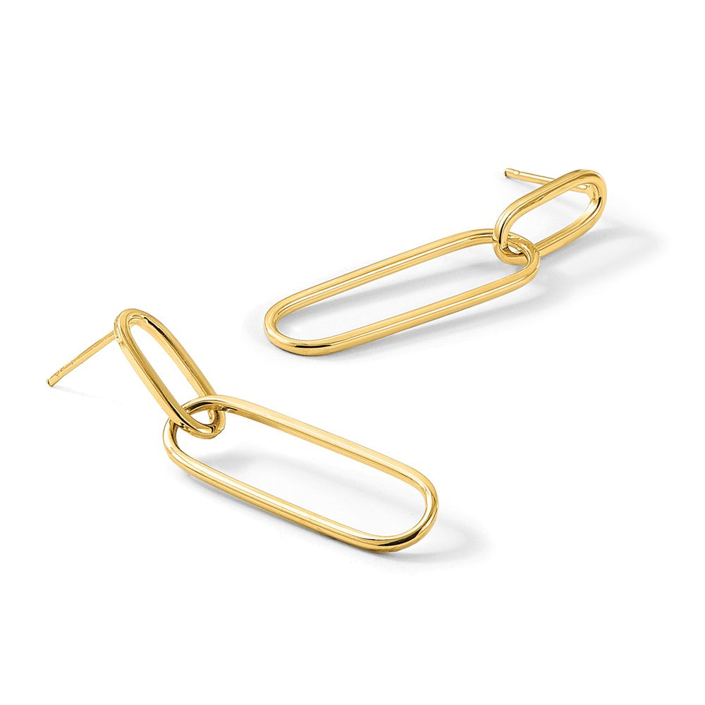 14k Polished Post Drop Earrings
