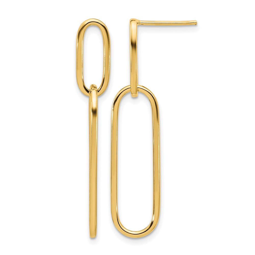 14k Polished Post Drop Earrings