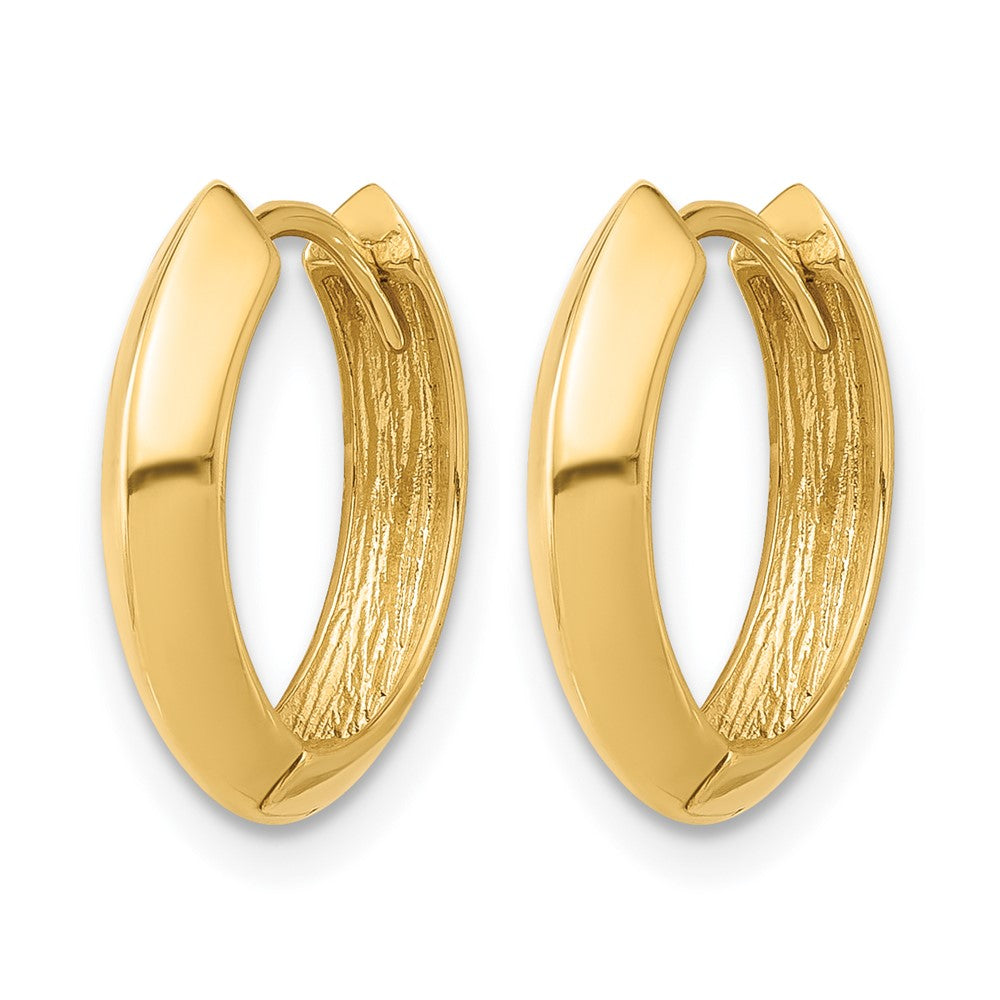 14K Polished Hinged Huggie Earrings