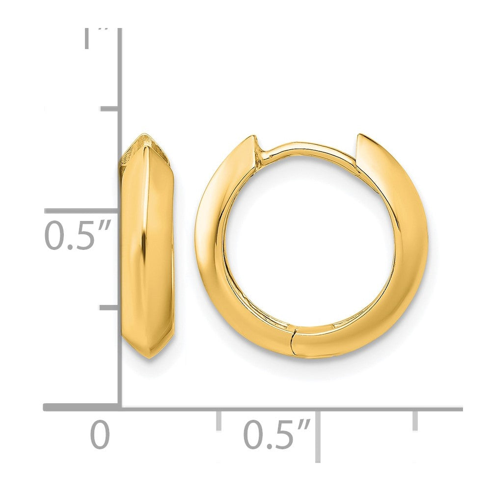 14K Polished Hinged Huggie Earrings