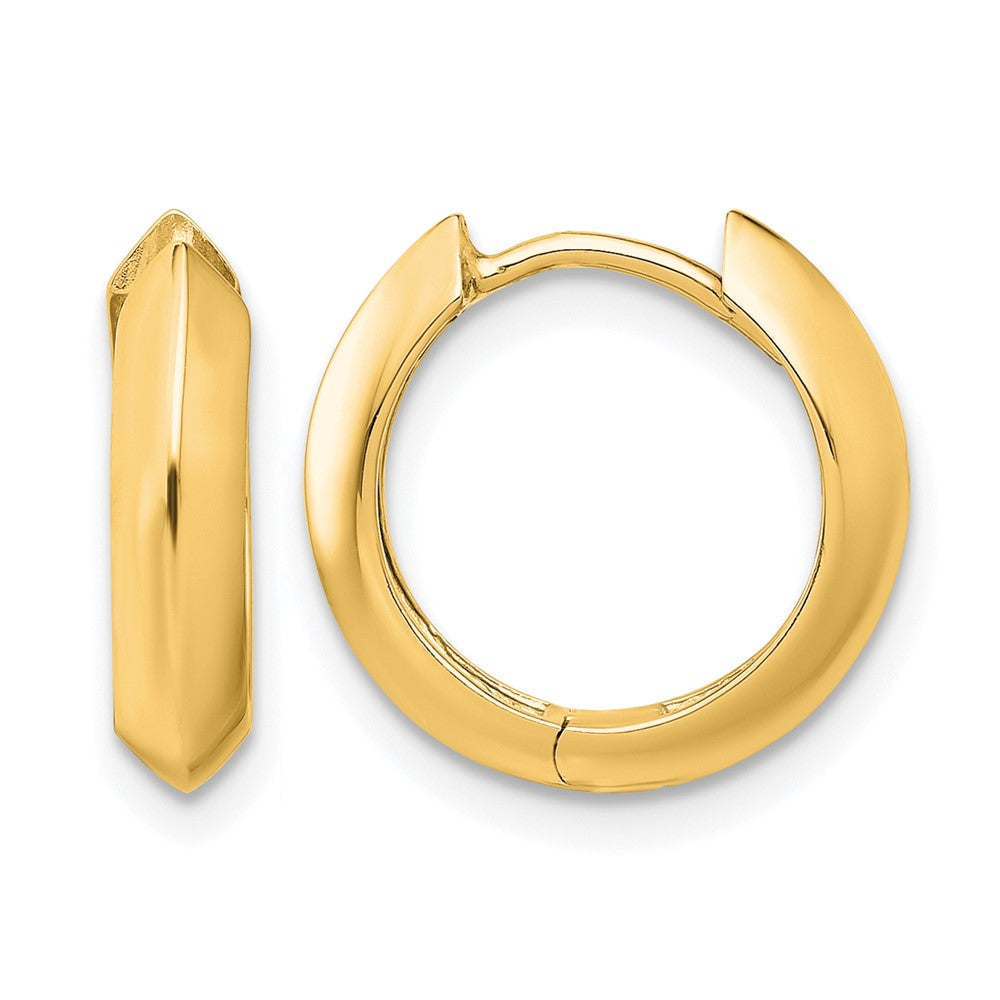 14K Polished Hinged Huggie Earrings