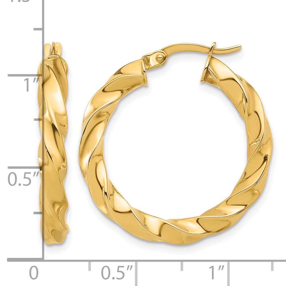14K Polished Twisted Hoop Earrings
