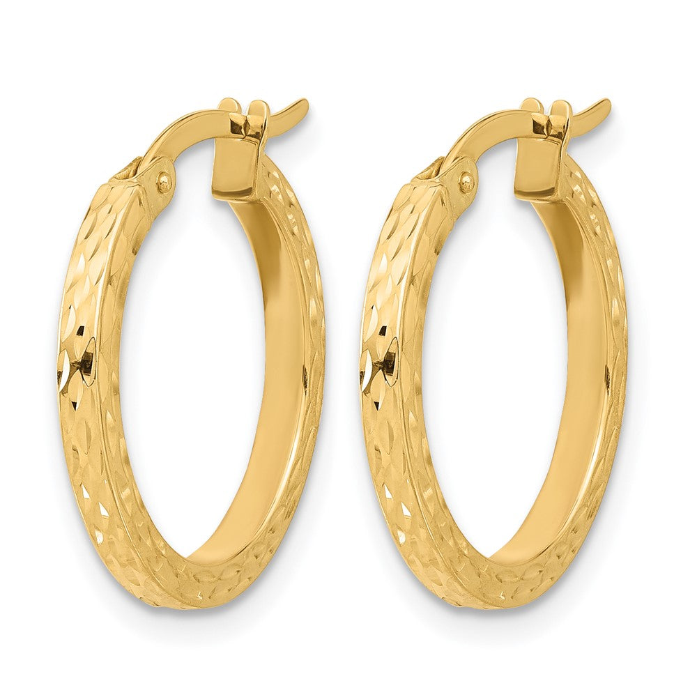 14K Diamond-cut Hoop Earrings