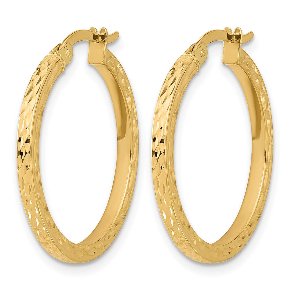 14K Diamond-cut Hoop Earrings
