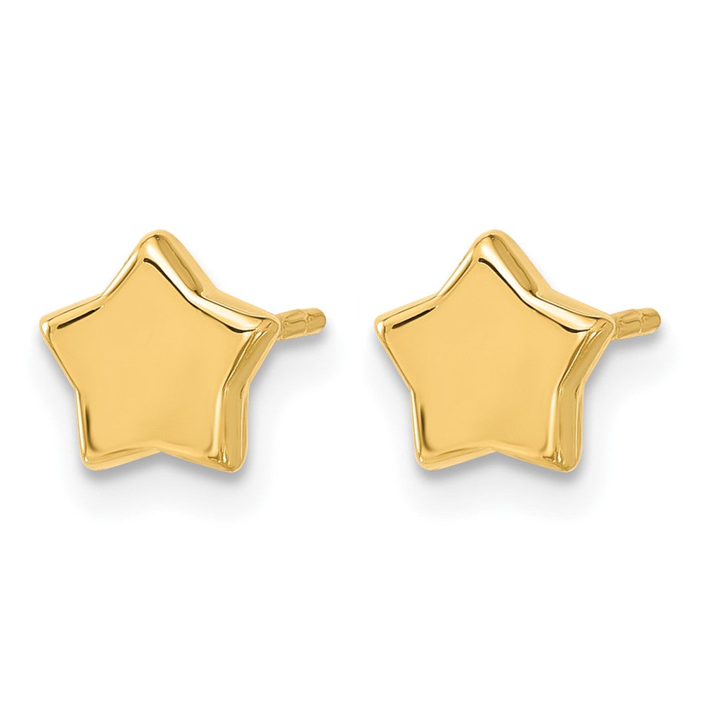 14K Polished Stars Post Earrings