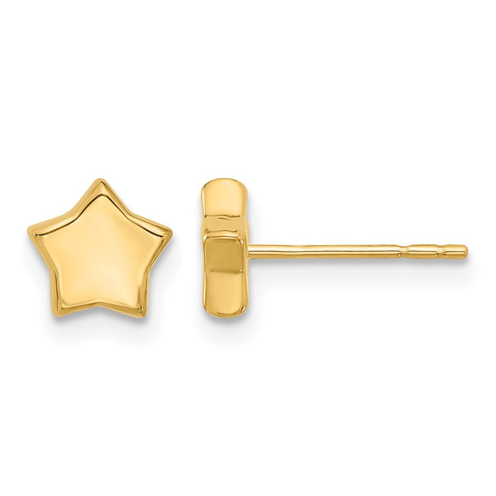 14K Polished Stars Post Earrings