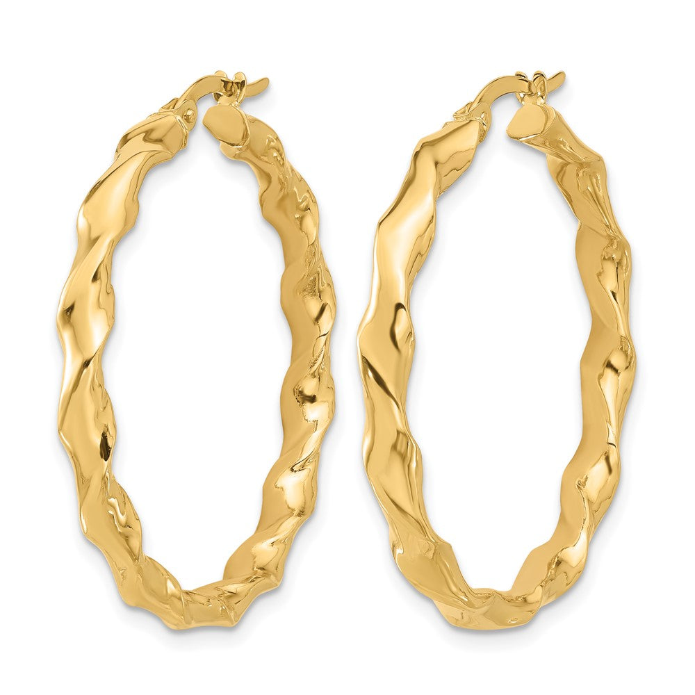 14K Polished Twisted Hoop Earrings