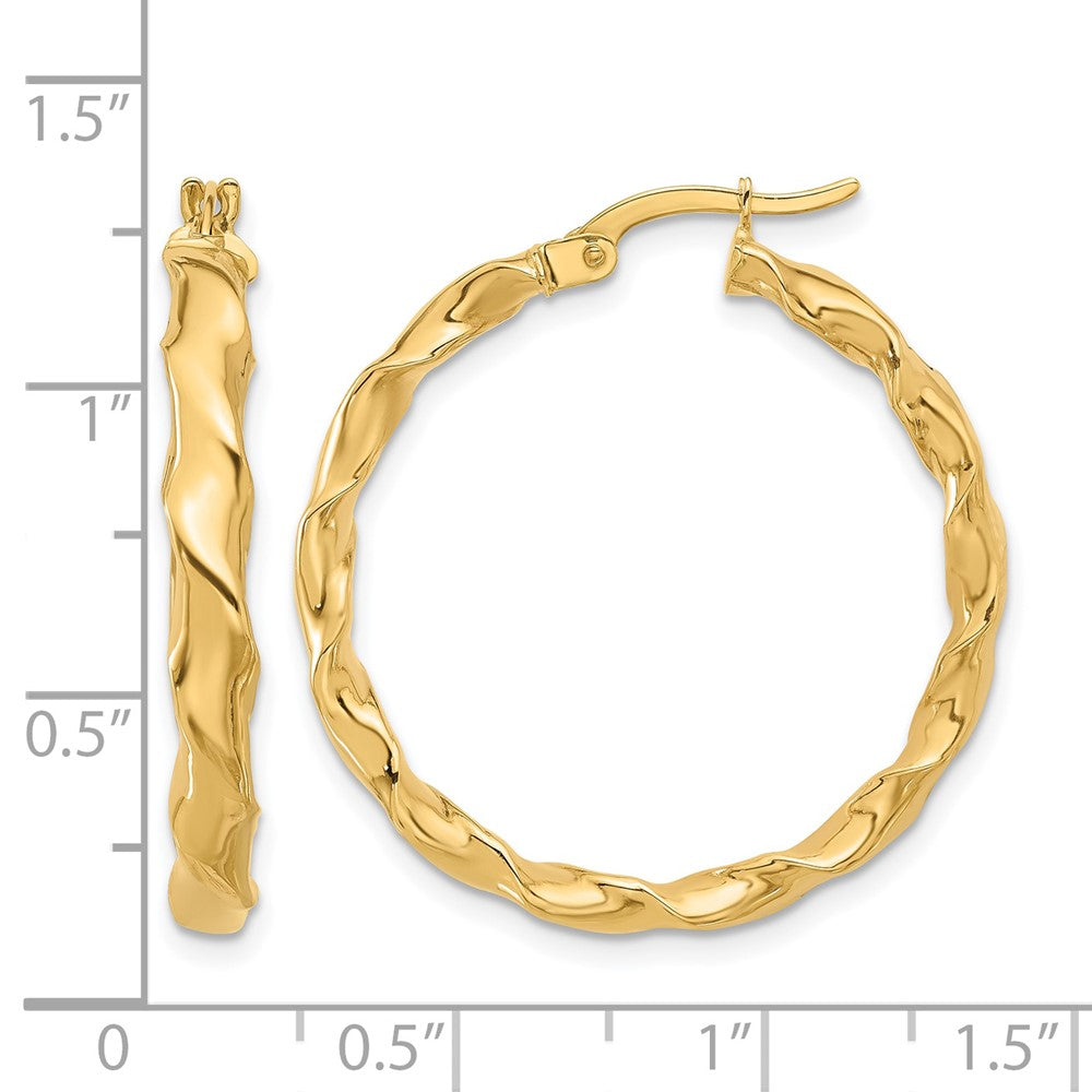 14K Polished Twisted Hoop Earrings