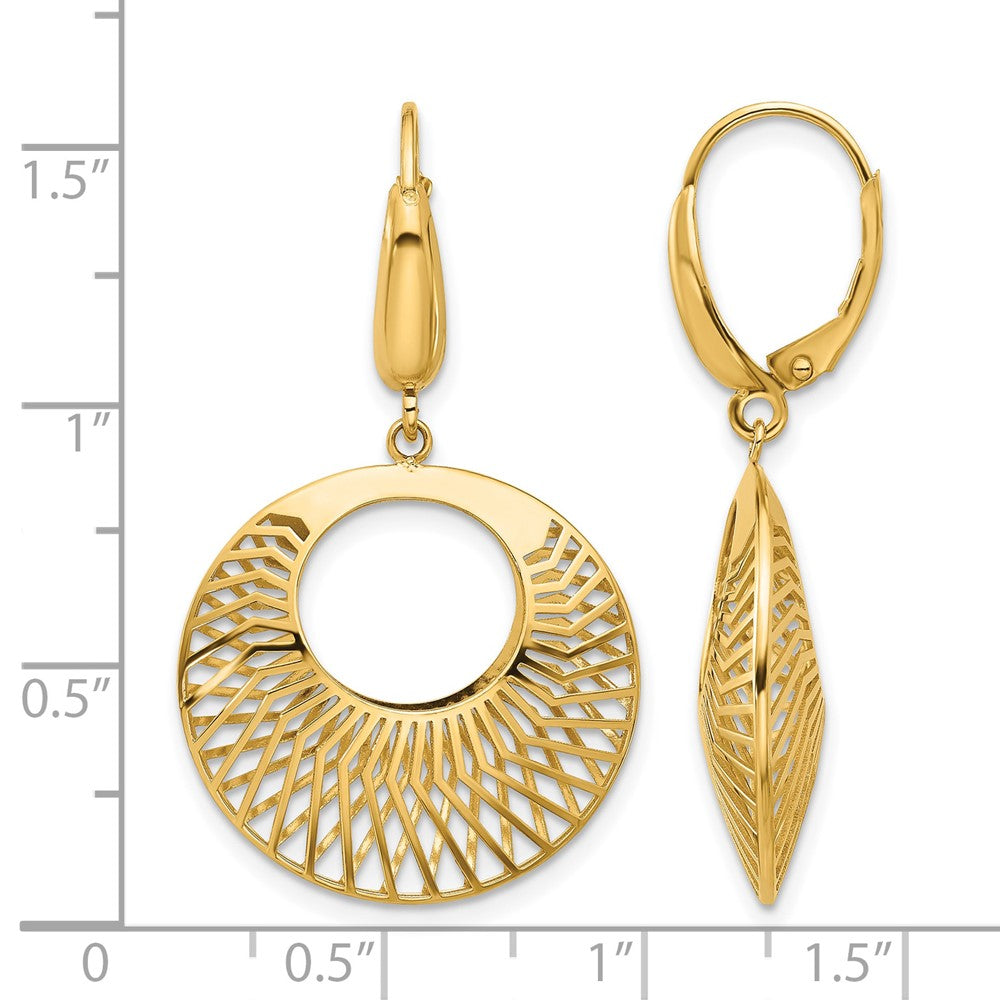14K Polished Hollow Dangle Earrings